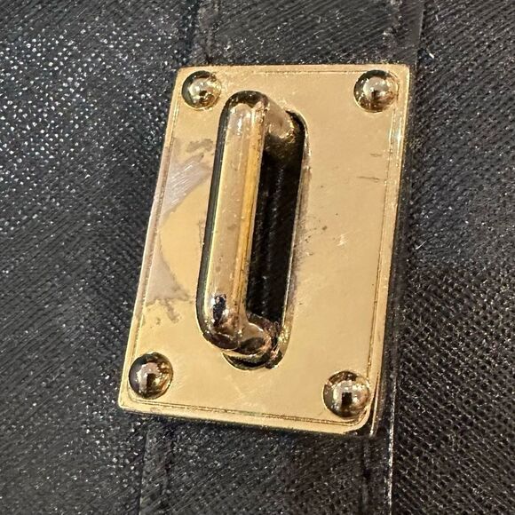 Michael Kors Hamilton Medium Black Saffiano Leather Satchel Bag in EUC - Picture 9 of 11